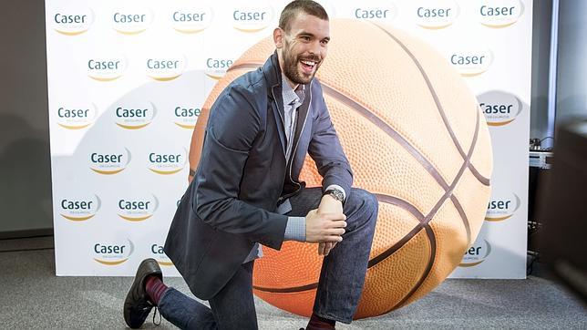 Marc Gasol durante su rueda de prensa en Madrid