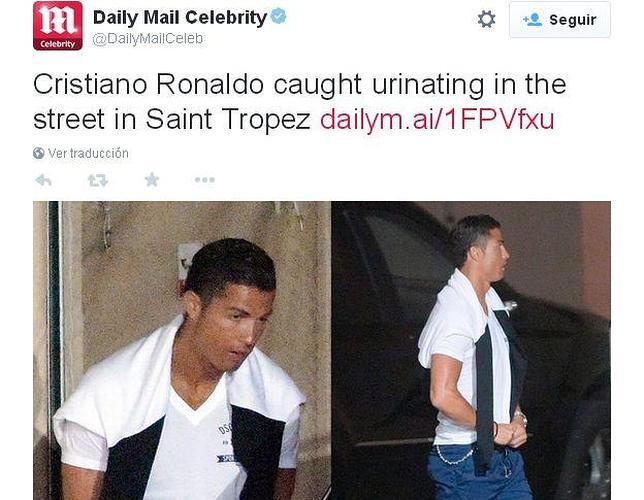 Cristiano Ronaldo, cazado orinando en las calles de Saint Tropez