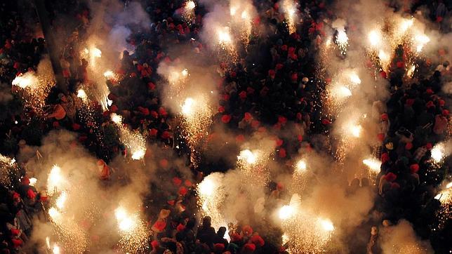 Una imagen del espectáculo de la fiesta de La Patum