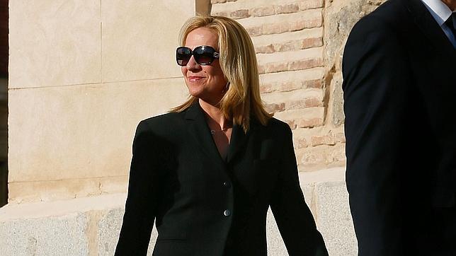 La infanta Cristina a su llegada al funeral ortodoxo oficiado en la Iglesia de San Jerónimo el Real