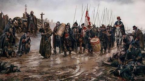 En el milagro de Empel, el agua de las inundaciones se congeló y salvo a los españoles (Ferrer Dalmau)