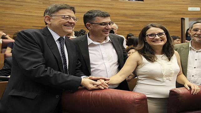 Los líderes de PSPV, Compromís y Podemos sellan el pacto por la Generalitat