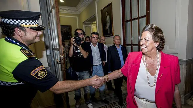 Imagen de Rita Barberá en su despedida del Ayuntamiento de Valencia