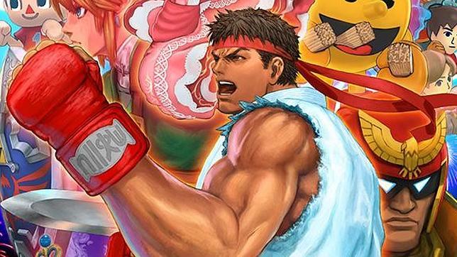 Ilustración que presenta a Ryu con el resto de luchadores
