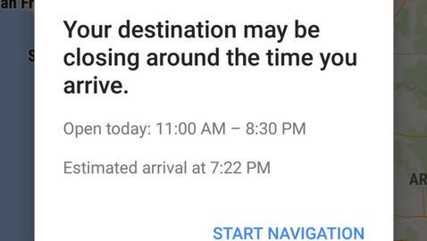 Google Maps te avisará si el sitio al que vas ya ha cerrado