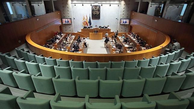 Vista panorámica del hemiciclo del Parlamento aragonés