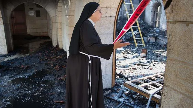 Incendio provocado en la iglesia del milagro de los panes y los peces en Israel