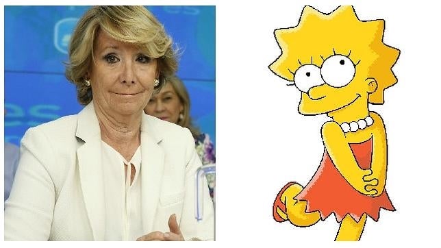 La mitad de los españoles identifica a Esperanza Aguirre con Lisa Simpson