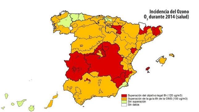 El 95% de los españoles respiró aire contaminado en 2014