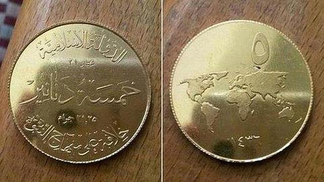 Imagen de la moneda creada por Estado Islámico que circula en las redes sociales