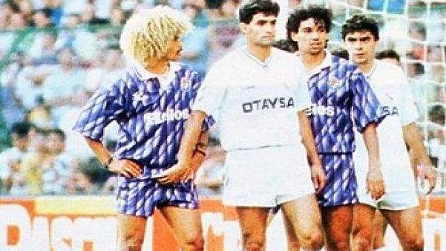 Valderrama y Míchel, durante el encuentro