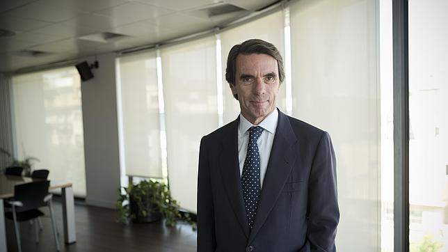 El expresidente del Ejecutivo José María Aznar tras la entrevista con ABC