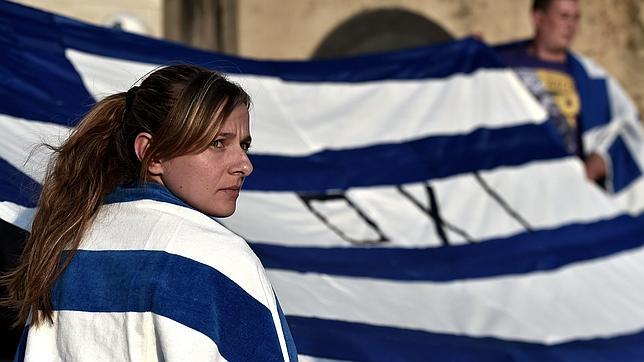 Manifestación ayer en Atenas para pedir el «no» en el referéndum del domingo