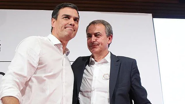 Pedro Sánchez junto a José Luis Rodríguez Zapatero.