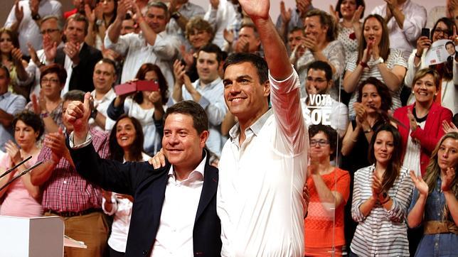 García-Page y Sánchez en un acto electoral en Toledo en la pasada campaña
