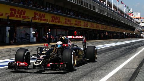 Un monoplaza de Lotus, en la última carrera en Montmeló