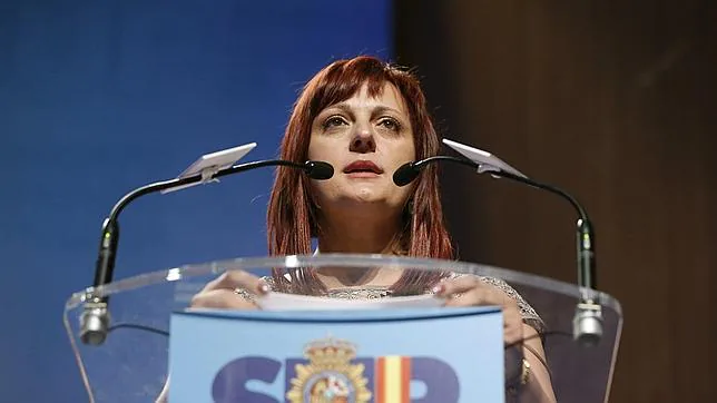 Mónica Gracia, en su primer discurso como secretaria general del SUP, en junio de 2013