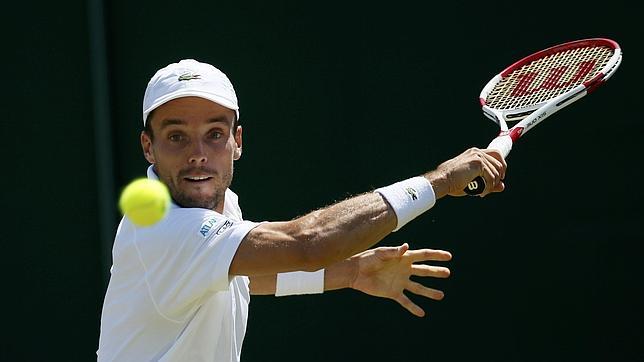 Bautista, durante su partido de tercera ronda en Wimbledon