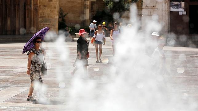 Imagen tomada en el centro de Valencia en plena ola de calor