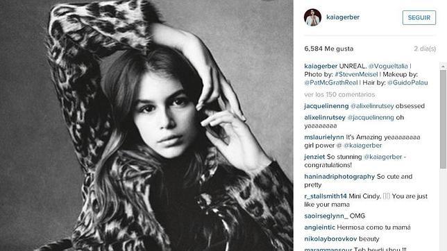 Kaia Gerber, la hija de Cindy Crawford, sigue los pasos de su madre en el mundo de la moda