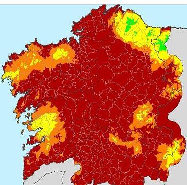 El riesgo de incendio es extremo en casi toda Galicia