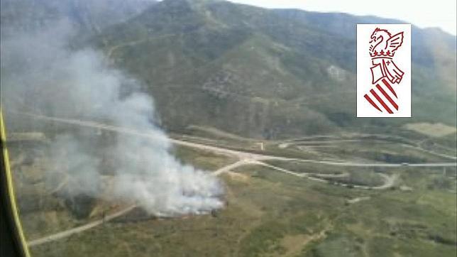 Imagen del incendio de Catí tomada por emergencias de la Comunidad Valenciana