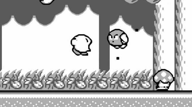 Kirby intentando ingerir un enemigo