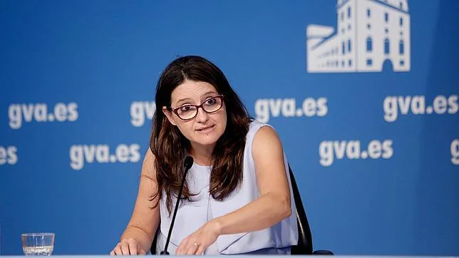 La vicepresidenta del Gobierno valenciano, Mónica Oltra, durante una rueda de prensa del Consell