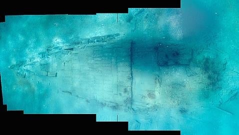 Fotomosaico del pecio del carguero Encarnación