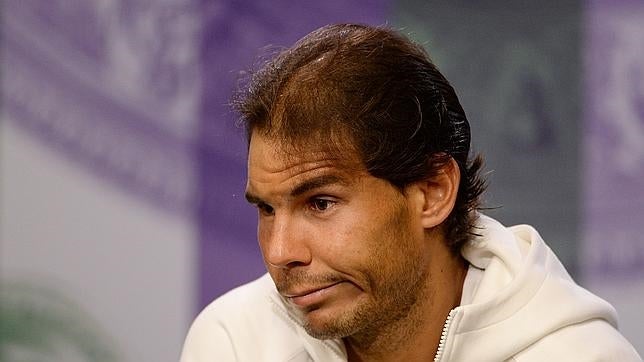 Nadal, en la rueda de prensa de después de caer en Wimbledon