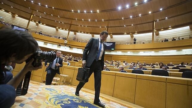 Mariano Rajoy en una sesión de control del Gobierno realizada en el Senado