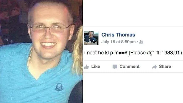 Chris Thomas tuvo en la rede social su mejor aliado para evitar lesiones graves tras su caída