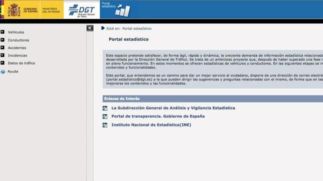 Todos los datos de coches y accidentes en el portal de la DGT