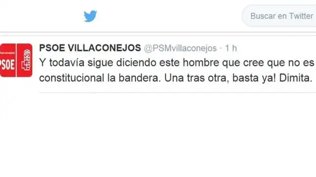 Tweet del PSOE de Villaconejos