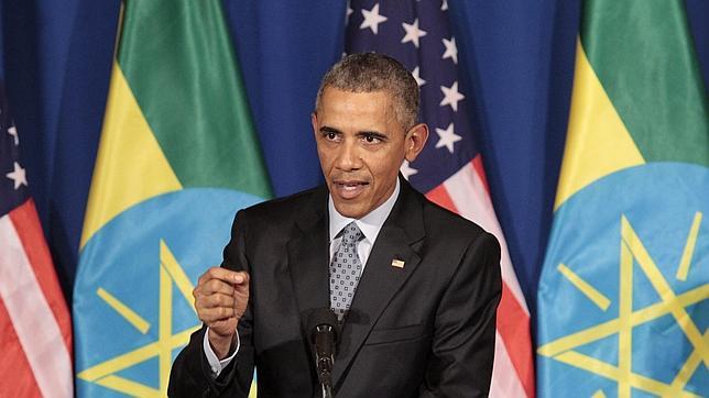 El presidente de Estados Unidos, Barack Obama, en una rueda de prensa hoy en Adís Abeba.