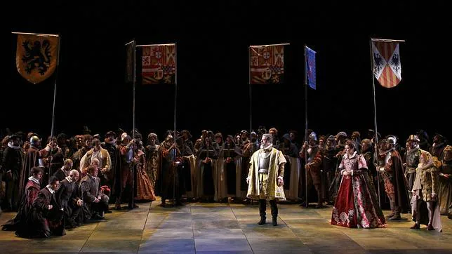 Instante de la representación del «Don Carlo» en El Escorial