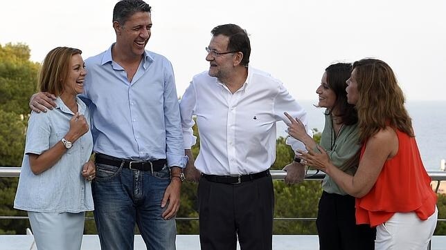 Cospedal, Albiol, Rajoy, Levy y Sánchez-Camacho en un acto en Cataluña