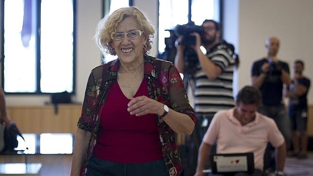 La alcaldesa de Madrid, Manuela Carmena, la semana pasada en el Ayuntamiento