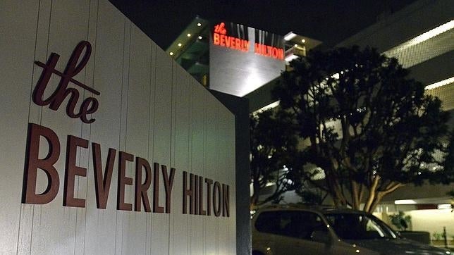 Fachada del hotel, fotografía del día de la muerte de Whitney Houston