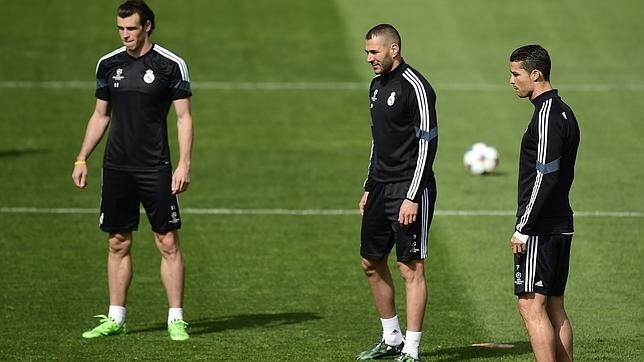 Bale, Benzema y Cristiano, en Valdebebas
