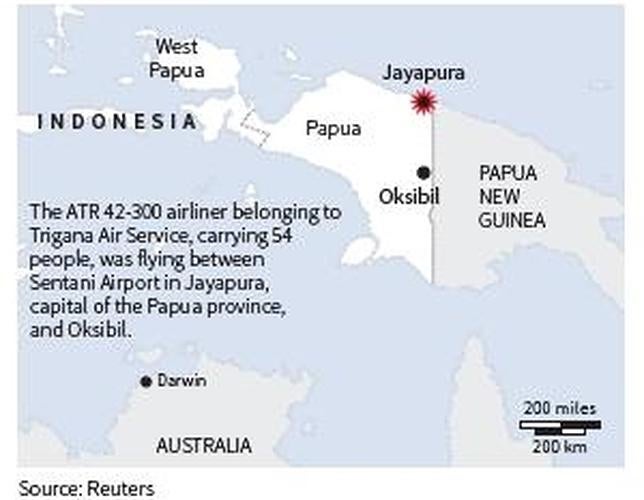 Hallados los restos del avión indonesio siniestrado en Papúa