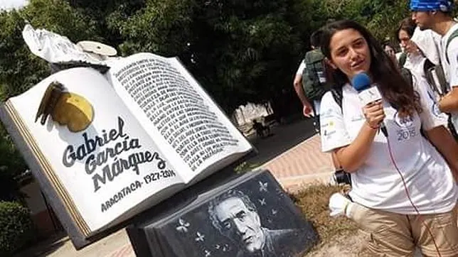 Monumento en homenaje a Gabriel García Márquez cerca de la estación de tren de Aracataca, su ciudad natal