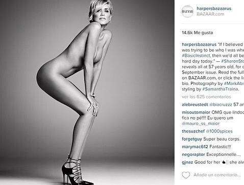 Instagram/ Harper's Bazaar. A sus 57 años ha posado completamente desnuda