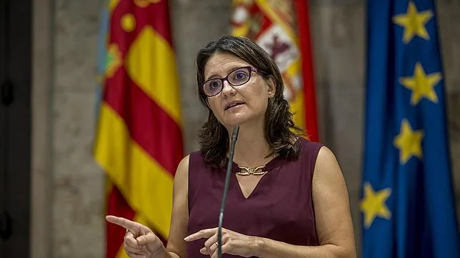 Imagen de Mónica Oltra en un acto celebrado este jueves en el Palau de la Generalitat