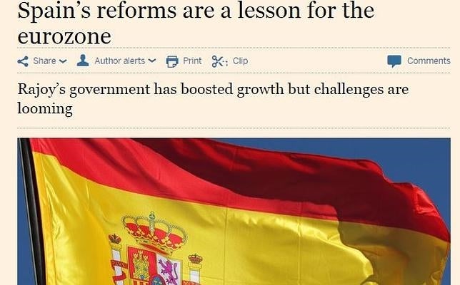 El «Financial Times» dice que las reformas de España «son una lección para la Eurozona»