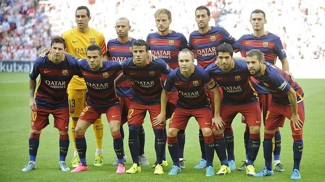 Primera formación del Barcelona en la Liga 2015-16