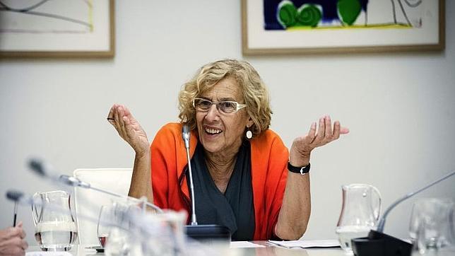Manuela Carmena, en una Junta de Gobierno del mes de julio