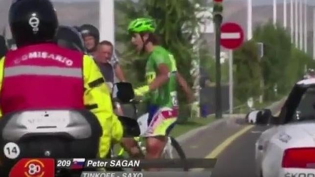 El tremendo enfado de Peter Sagan tras caerse en la Vuelta