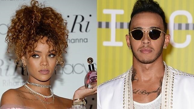Rihanna presentando su perfume y Hamilton en los premios MTV