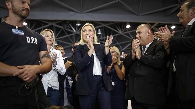 Marine Le Pen, durante un acto de partido el pasado fin de semana en Marsella